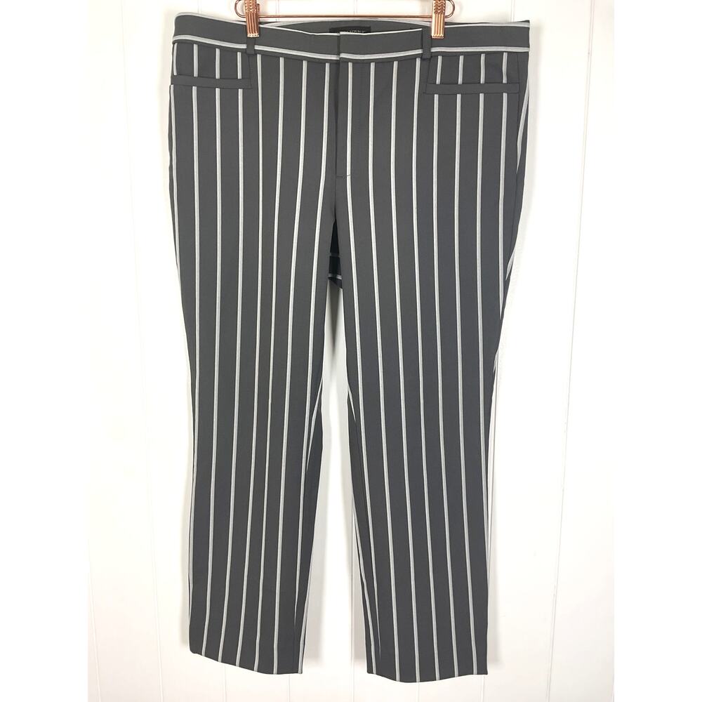 Banana Republic Women's Sloan Touser Pants in Gray Striped Size 16